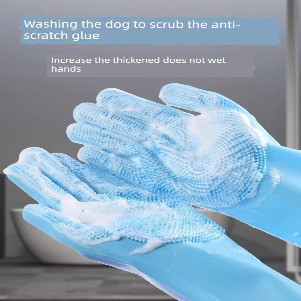 SafeScrub™ Anti-Bite Bathing Gloves | Protective Sponge Technology | Scratch-Resistant Grooming System | Complete Pet Washing Collection - Pet Moda Store