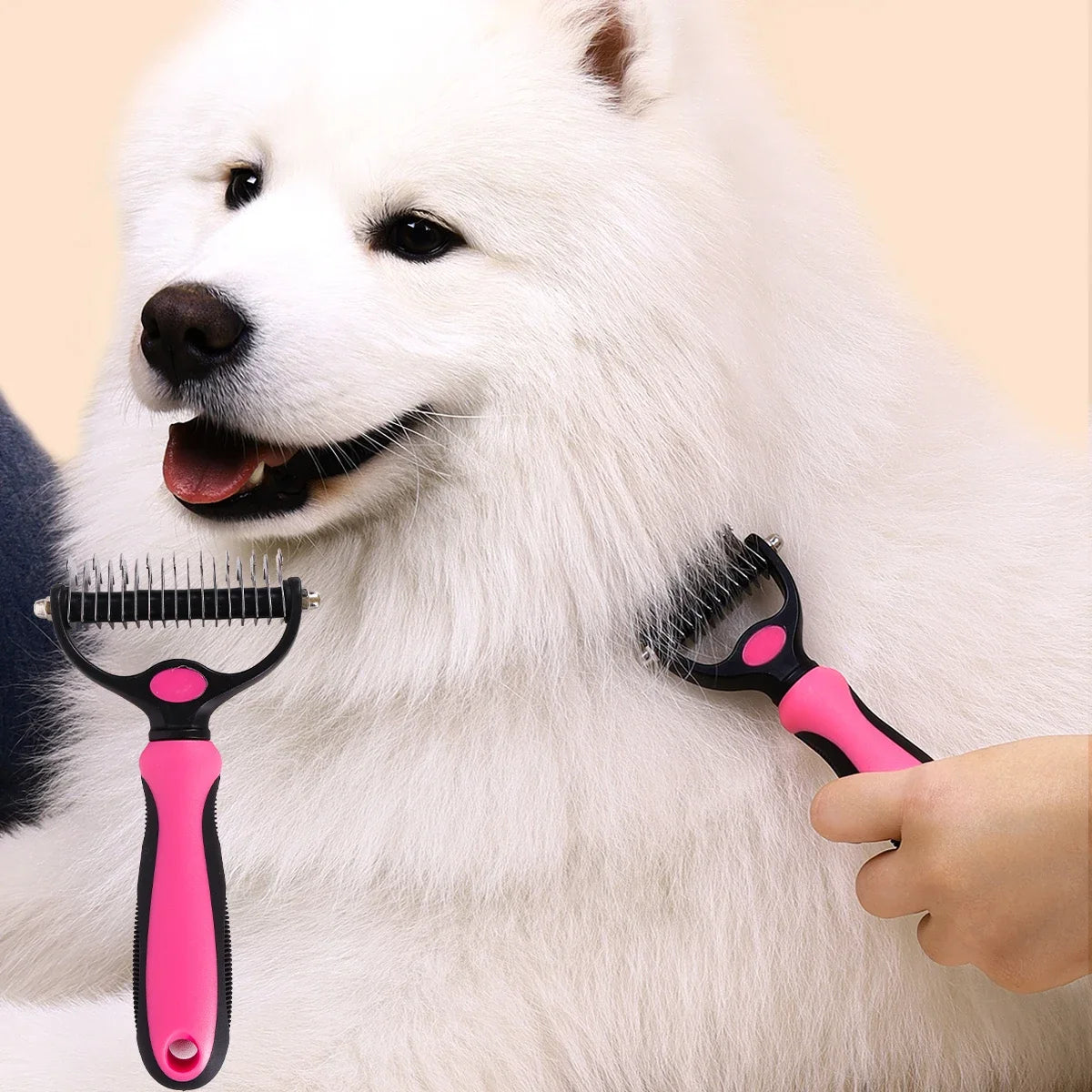 DualGroom™ Professional Double-Sided Comb | Multi-Purpose Knot Removal Tool | Dematting & Hair Collection System | For Dogs & Cats - Pet Moda Store