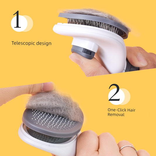 GroomMaster™ Premium Feline Detangling System | Self-Cleaning Needle Comb Technology | Advanced Knot Removal & Shedding Control | Professional Grooming Tool For All Hair Types - Pet Moda Store