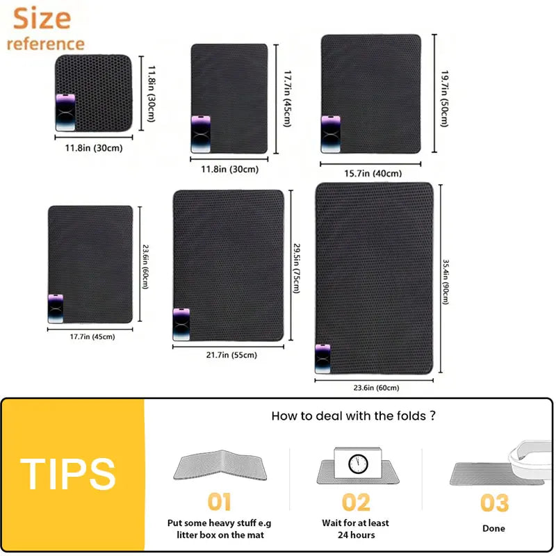TrapMaster™ Double-Layer Litter Mat | Waterproof Cat Box Solution | Premium Litter Trapping System | Easy-Clean Design - Pet Moda Store