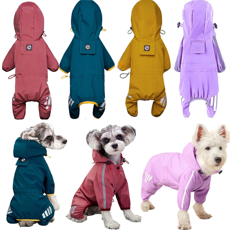 StormShield™ Reflective Hooded Rainsuit | Waterproof Full-Body Protection | Safety-Visibility Technology | For Small & Medium Breeds - Pet Moda Store