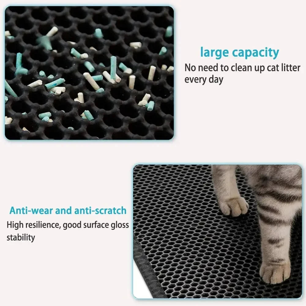 TrapGuard™ Premium Double-Layer Litter Mat | EVA Large-Hole Filtering System | Anti-Slip Sandbox Technology | Advanced Cat Litter Containment - Pet Moda Store