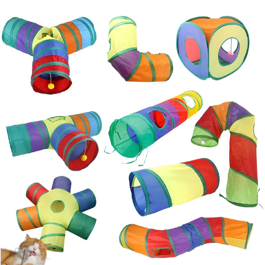 InstinctPlay™ Collapsible Cat Tunnel | Premium Pop-Up Hide & Seek System | Portable Interactive Hunting Den | Stimulates Natural Feline Behavior - Pet Moda Store