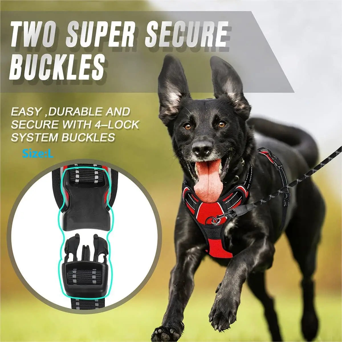 CommandControl™ Front-Clip Training Harness | Heavy-Duty Reflective Safety System | Ergonomic Handle Design | For Large Breed Walking - Pet Moda Store
