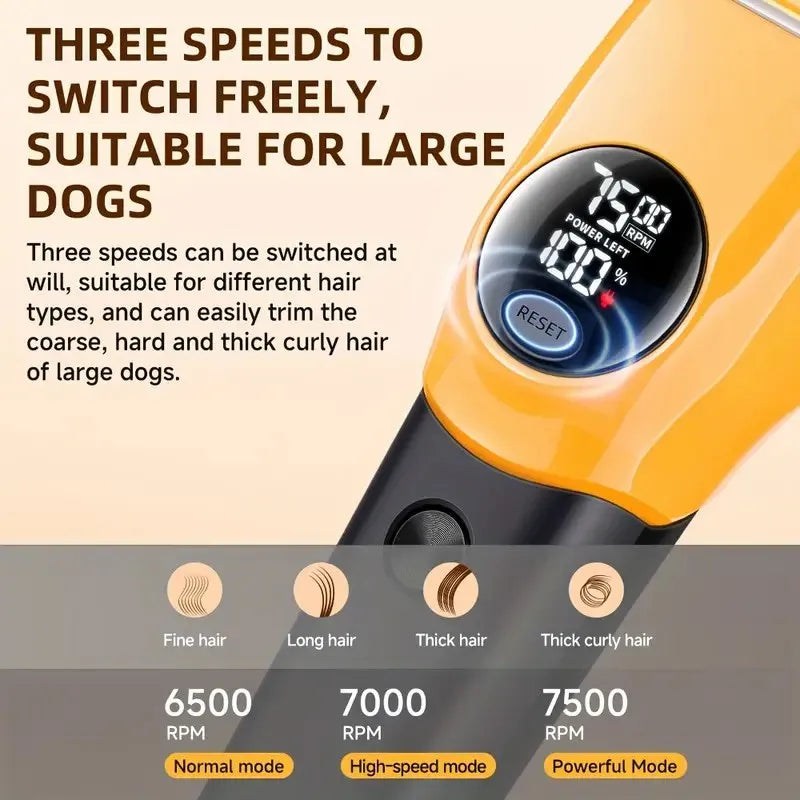 PrecisionPro™ 7500 RPM Professional Pet Clipper | LED-Guided Grooming Technology | Veterinary-Grade Trimming System | For All Pet Sizes - Pet Moda Store