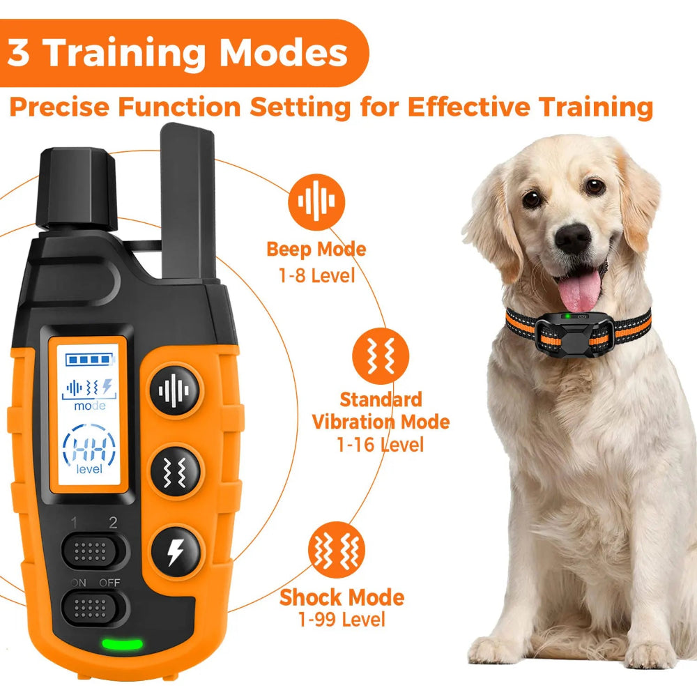 Professional Range Dog Training Collar - 3300ft Wireless Remote, Waterproof Design with Adjustable Stimulation & Vibration - For Dogs 5-120lbs - Pet Moda Store