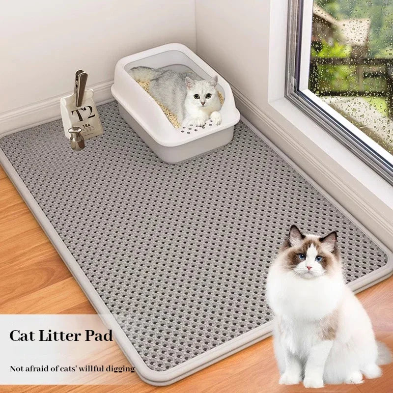 TrapGuard™ Premium Double-Layer Litter Mat | EVA Large-Hole Filtering System | Anti-Slip Sandbox Technology | Advanced Cat Litter Containment - Pet Moda Store