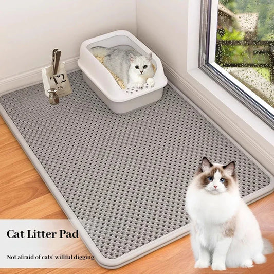TrapGuard™ Premium Double-Layer Litter Mat | EVA Large-Hole Filtering System | Anti-Slip Sandbox Technology | Advanced Cat Litter Containment - Pet Moda Store