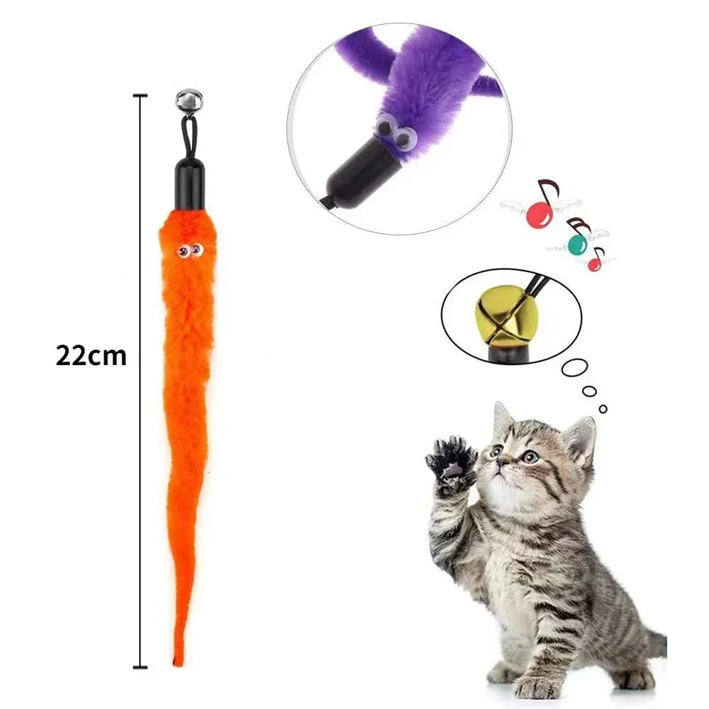 FeatherPrey™ Premium Cat Toy Refills | Interactive Wand Accessories Pack | Assorted Birds & Worms with Bells | Training Foam Balls for Kittens & Cats - Pet Moda Store