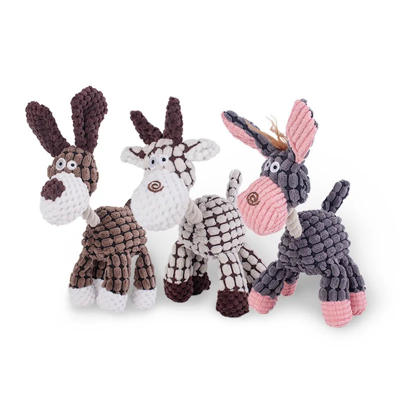 DuraCord™ Premium Animal Plush Collection | Bite-Resistant Squeaky Dog Toys | Corduroy Training Companions | For Small to Large Breeds - Pet Moda Store