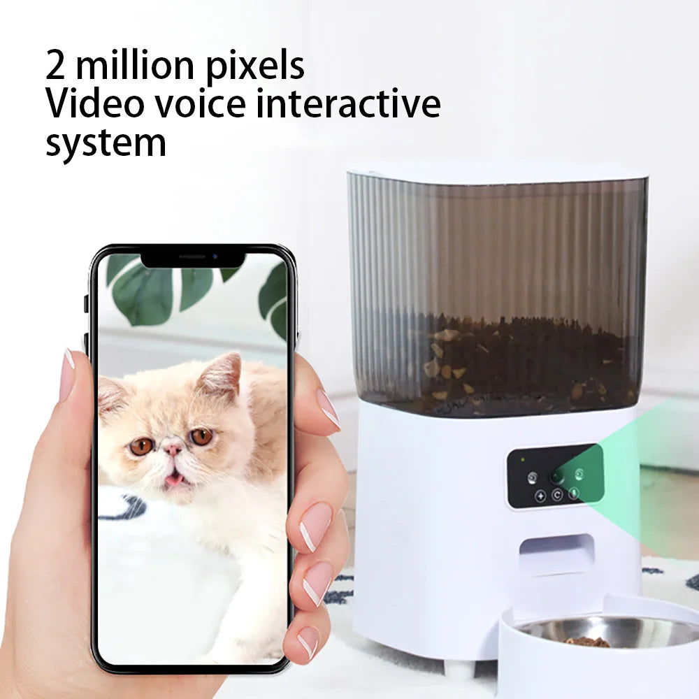Dual-Bowl Smart Pet Feeding System - 5L Capacity with HD Camera Monitoring - Voice Recording Technology & Programmable Dispensing for Cats & Dogs - Pet Moda Store