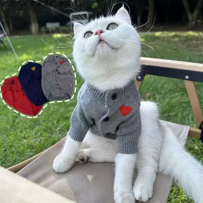 CozyLove™ All-Season Pet Hoodie | Premium Thermal Sweater | Designer Heart Collection | For Small & Medium Pets - Pet Moda Store