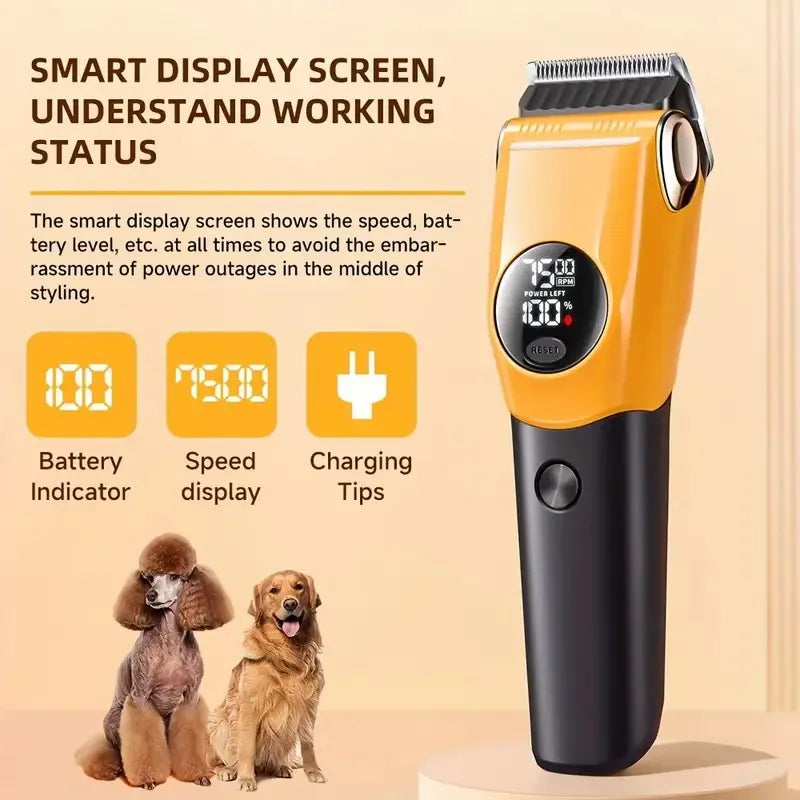 PrecisionPro™ 7500 RPM Professional Pet Clipper | LED-Guided Grooming Technology | Veterinary-Grade Trimming System | For All Pet Sizes - Pet Moda Store