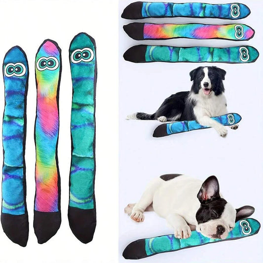 Durablez™ Premium Snake Plush | Durable Squeaky Dog Toy with Reinforced Stitching | Long Serpent Design | Assorted Patterns - Pet Moda Store
