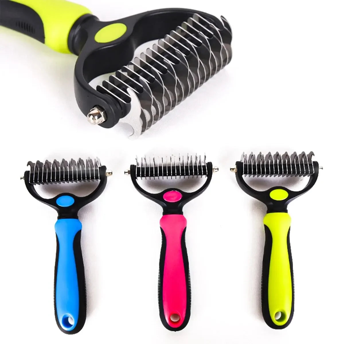 DualGroom™ Professional Double-Sided Comb | Multi-Purpose Knot Removal Tool | Dematting & Hair Collection System | For Dogs & Cats - Pet Moda Store