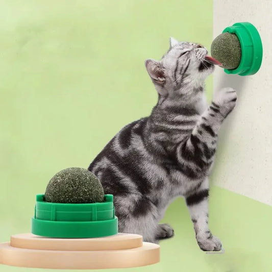 NipStick™ Feline Wellness System | Premium Wall-Mounted Interactive Toy | Natural Catnip-Infused Scratch Balls | Digestive Health Support & Enrichment Solution - Pet Moda Store