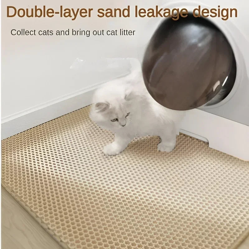 TrapGuard™ Premium Double-Layer Litter Mat | EVA Large-Hole Filtering System | Anti-Slip Sandbox Technology | Advanced Cat Litter Containment - Pet Moda Store