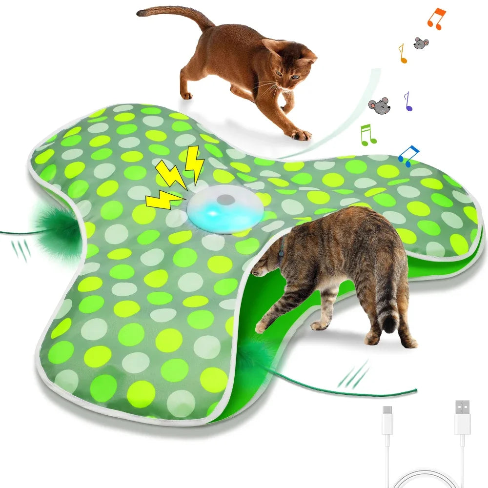 HuntMaster™ Smart Interactive Cat Toy | Motion-Activated Hide & Seek System | Electronic Mouse with Concealed Feathers | Squeaky Kitten Teaser - Pet Moda Store