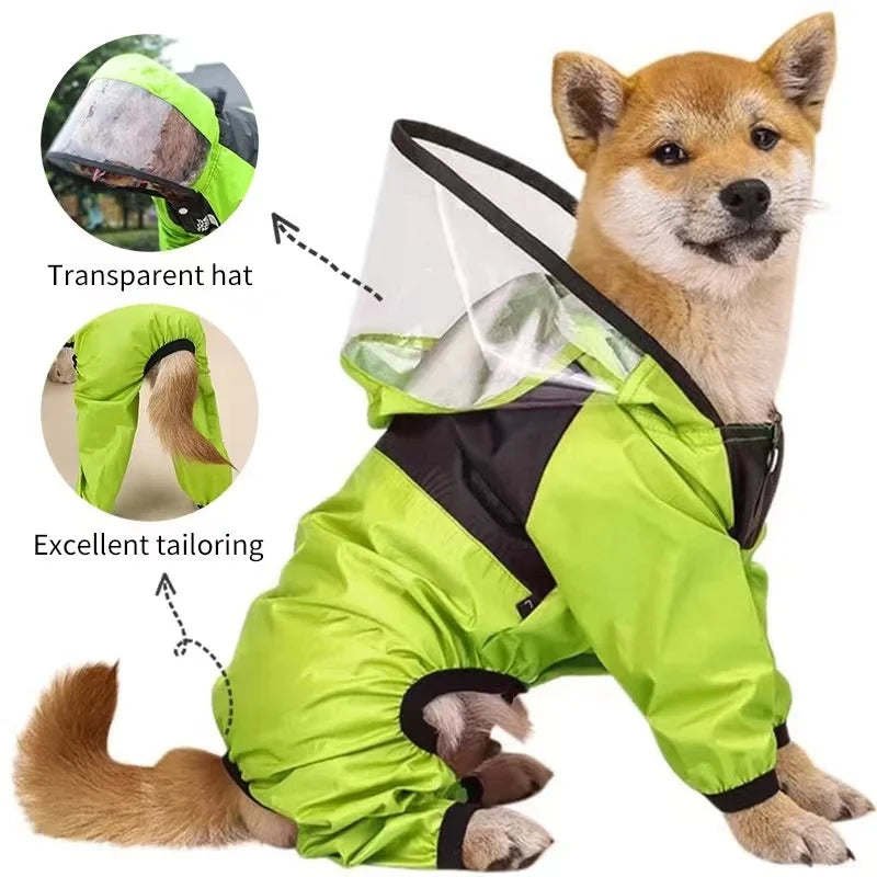 FacePro™ Designer Canine Rainsuit | Full-Body Waterproof Protection | Premium Water-Resistant Technology | Stylish Dog Face Design - Pet Moda Store