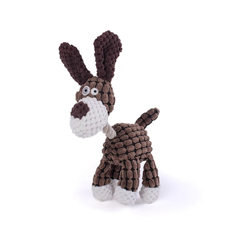 DuraCord™ Premium Animal Plush Collection | Bite-Resistant Squeaky Dog Toys | Corduroy Training Companions | For Small to Large Breeds - Pet Moda Store