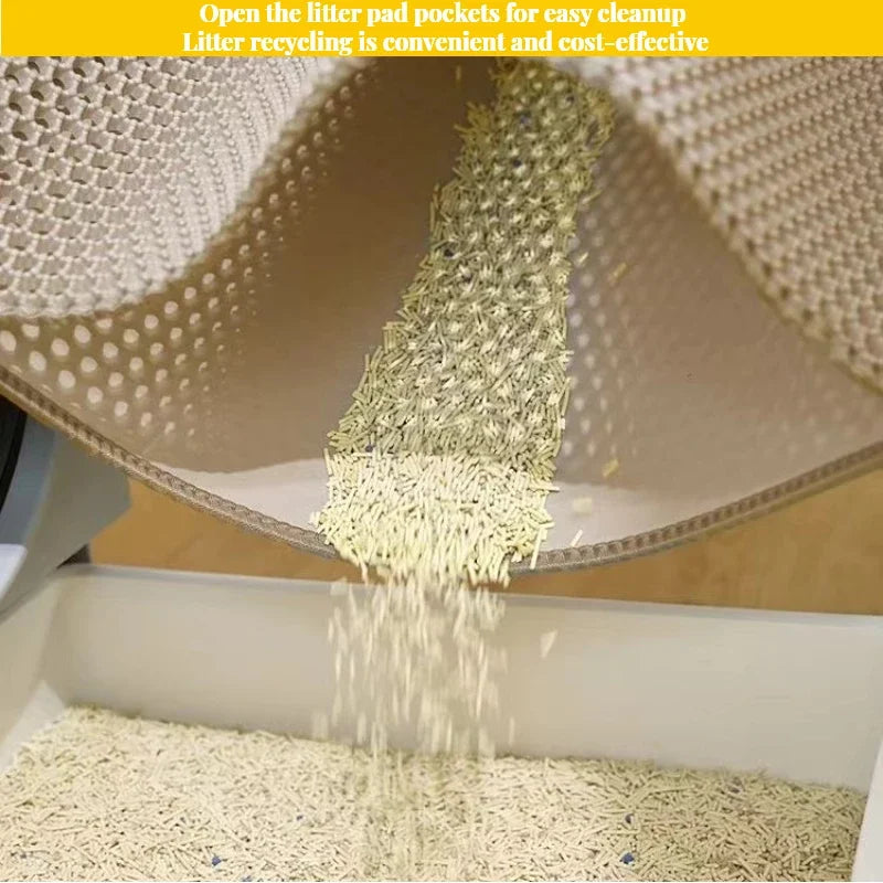 TrapGuard™ Premium Double-Layer Litter Mat | EVA Large-Hole Filtering System | Anti-Slip Sandbox Technology | Advanced Cat Litter Containment - Pet Moda Store