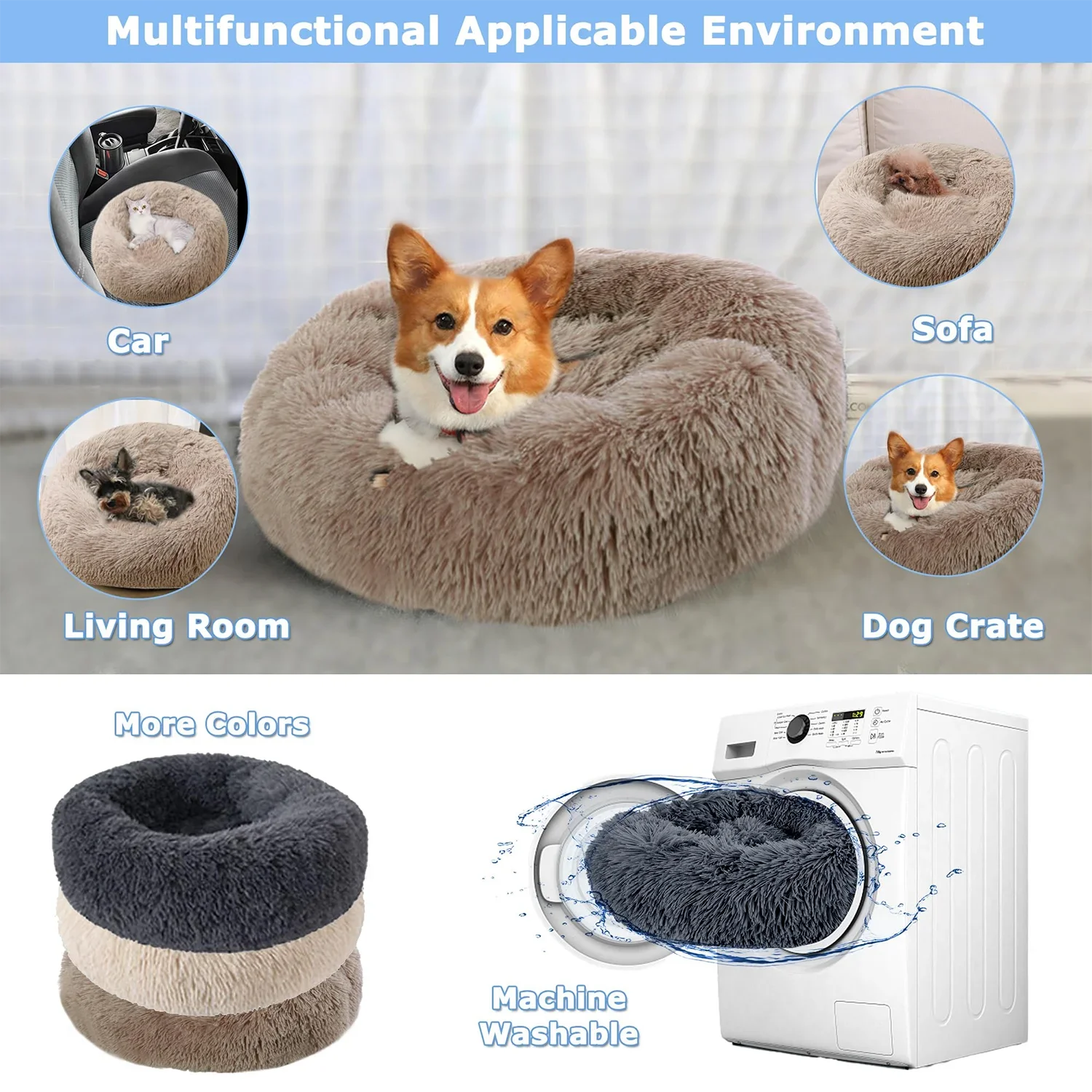 DreamDonut™ Premium Calming Cat Bed | Plush Washable Comfort Technology | 360° Support Design | Suitable for All Feline Breeds - Pet Moda Store