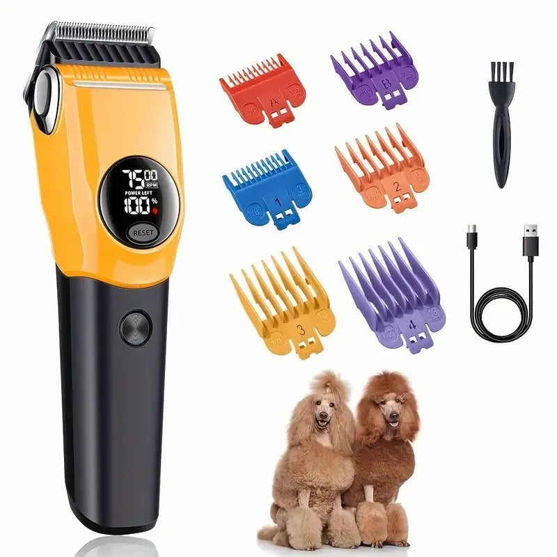 PrecisionPro™ 7500 RPM Professional Pet Clipper | LED-Guided Grooming Technology | Veterinary-Grade Trimming System | For All Pet Sizes - Pet Moda Store