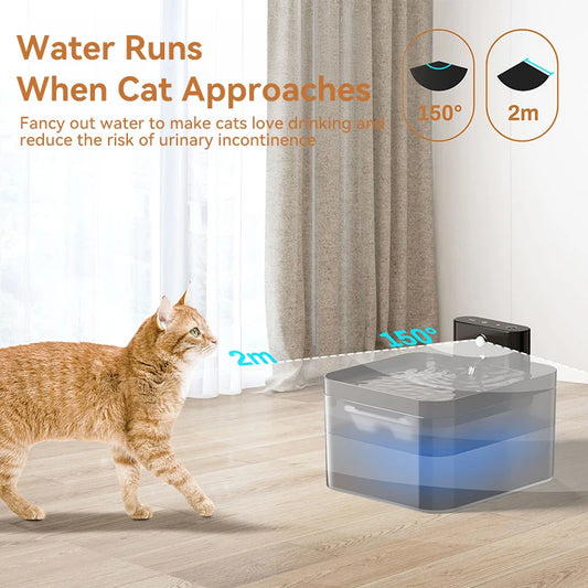 Smart Wireless Pet Hydration Fountain - 2600mAh Rechargeable - Motion-Activated Infrared Sensor - Premium Water Dispenser for Cats & Dogs - Pet Moda Store