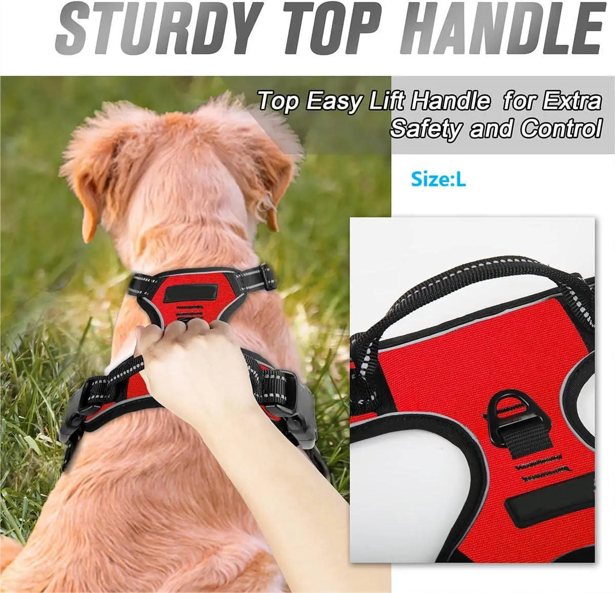 CommandControl™ Front-Clip Training Harness | Heavy-Duty Reflective Safety System | Ergonomic Handle Design | For Large Breed Walking - Pet Moda Store