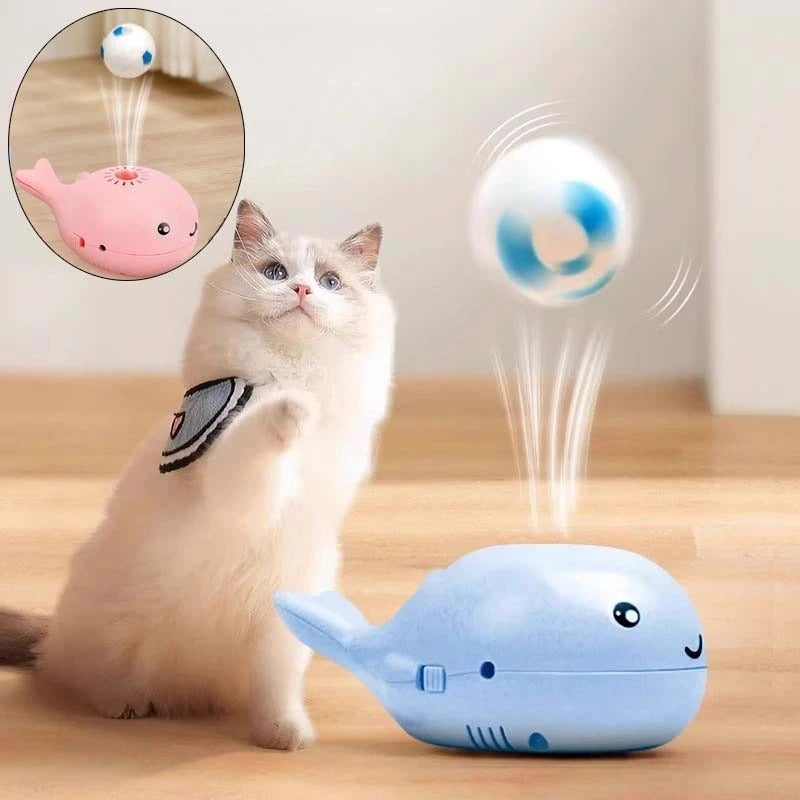 WhaleChaser™ Interactive Electric Toy | USB-Powered Dual Function Ball & Fan | Simulated Marine Motion | Premium Kitten Teaser System - Pet Moda Store