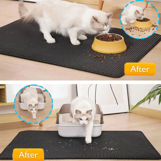 TrapMaster™ Double-Layer Litter Mat | Waterproof Cat Box Solution | Premium Litter Trapping System | Easy-Clean Design - Pet Moda Store