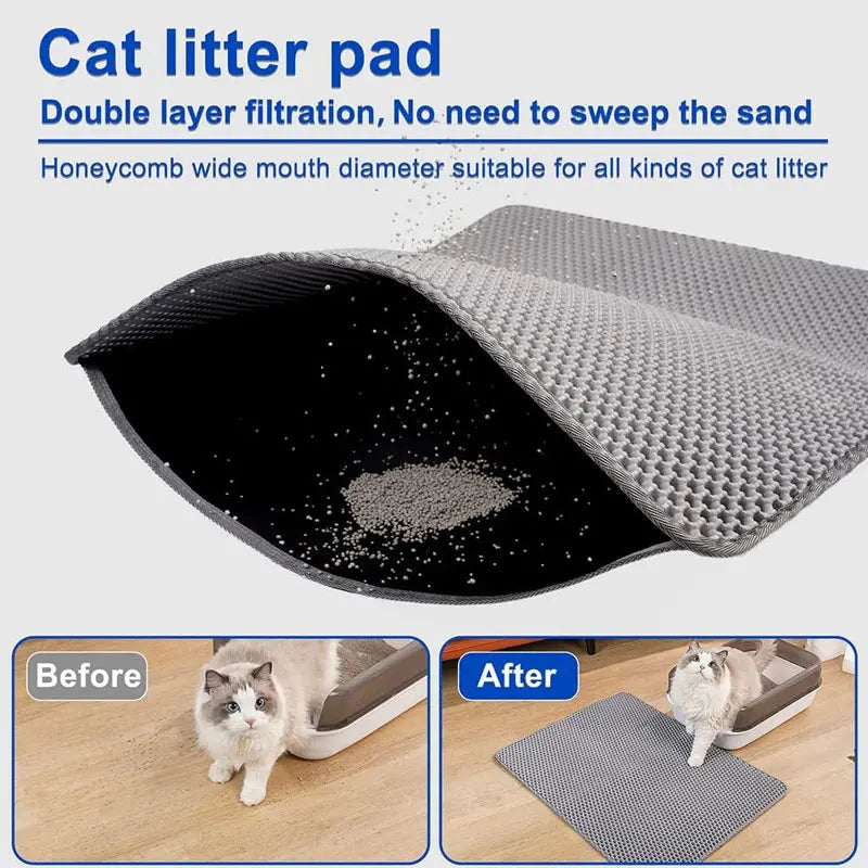 TrapMaster™ Double-Layer Litter Mat | Waterproof Cat Box Solution | Premium Litter Trapping System | Easy-Clean Design - Pet Moda Store