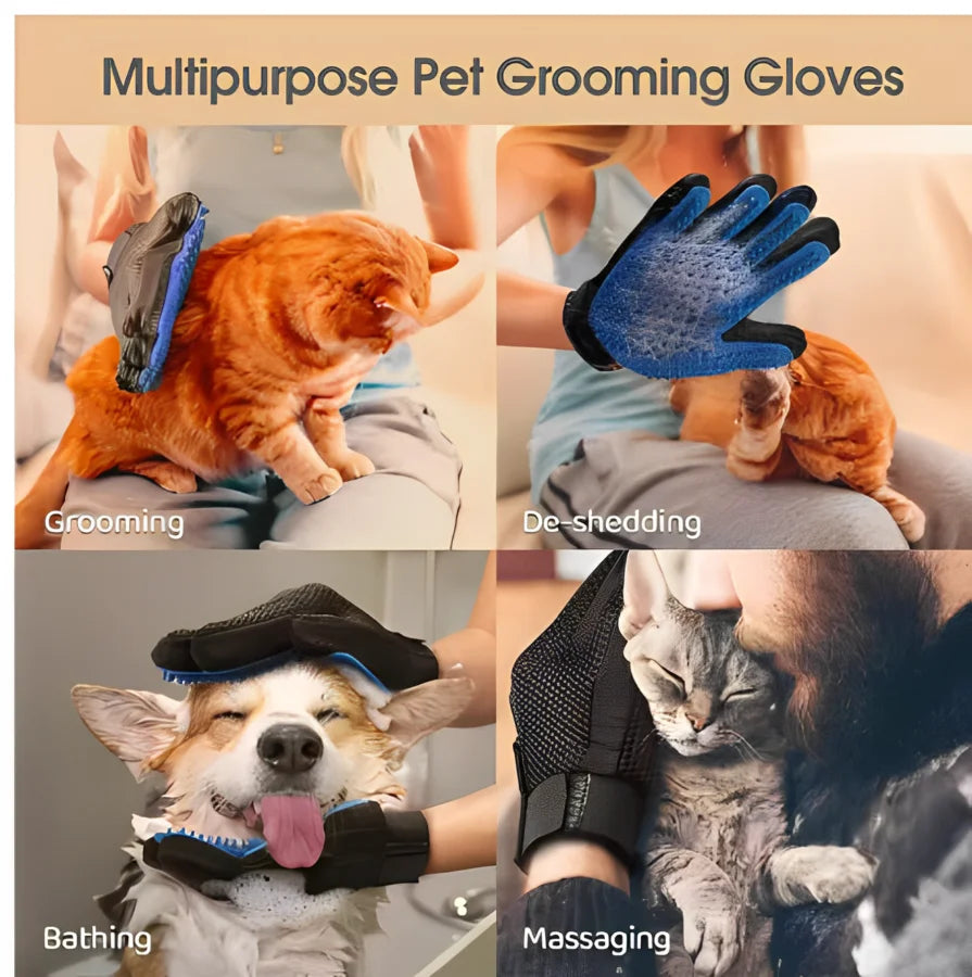 GroomGlove™ Premium Deshedding System | 2-in-1 Massage & Hair Removal Tool | Comfort-Grip Grooming Technology | For All Dogs & Cats - Pet Moda Store