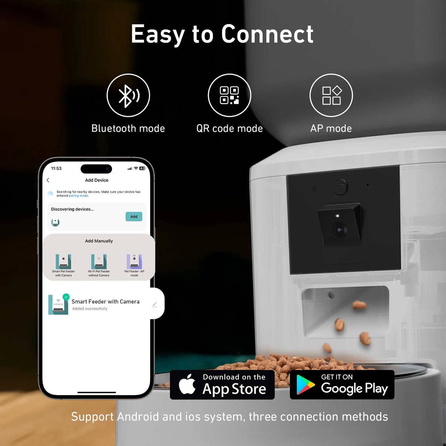 Ultra Capacity 8L Smart Pet Feeder with 1080p Surveillance Camera - 5G WiFi, Voice Recording and Mobile App Control for Cats and Dogs - Pet Moda Store