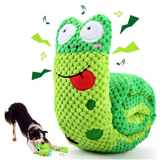 Dog Puzzle Feeder Interactive Toy Indestructible Plush Sound Squeak Puppy Toys For Resistant Foldable Snail Dogs Pet Supplies - Pet Moda Store