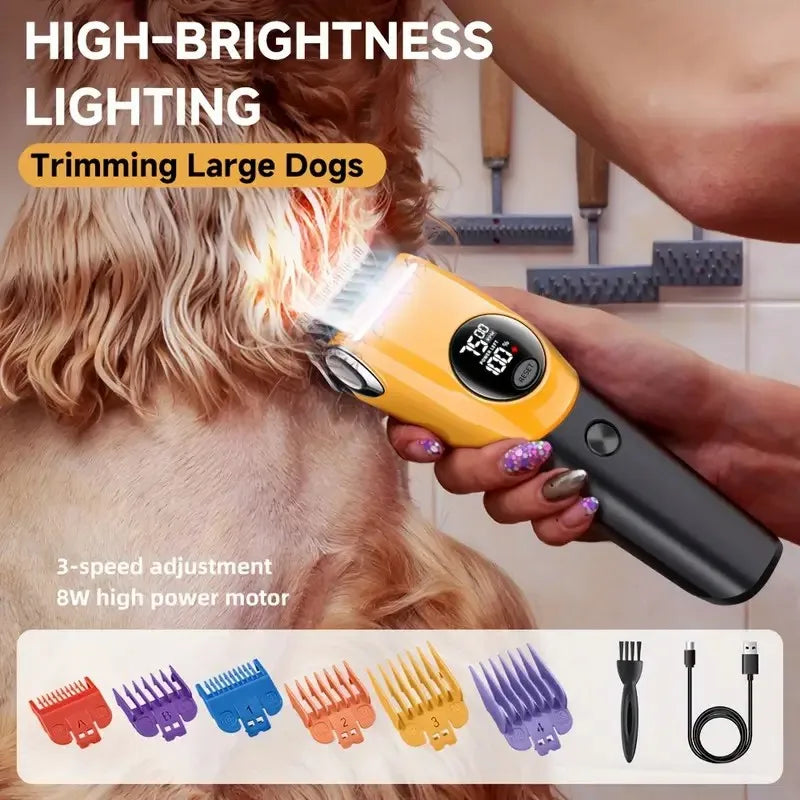 PrecisionPro™ 7500 RPM Professional Pet Clipper | LED-Guided Grooming Technology | Veterinary-Grade Trimming System | For All Pet Sizes - Pet Moda Store