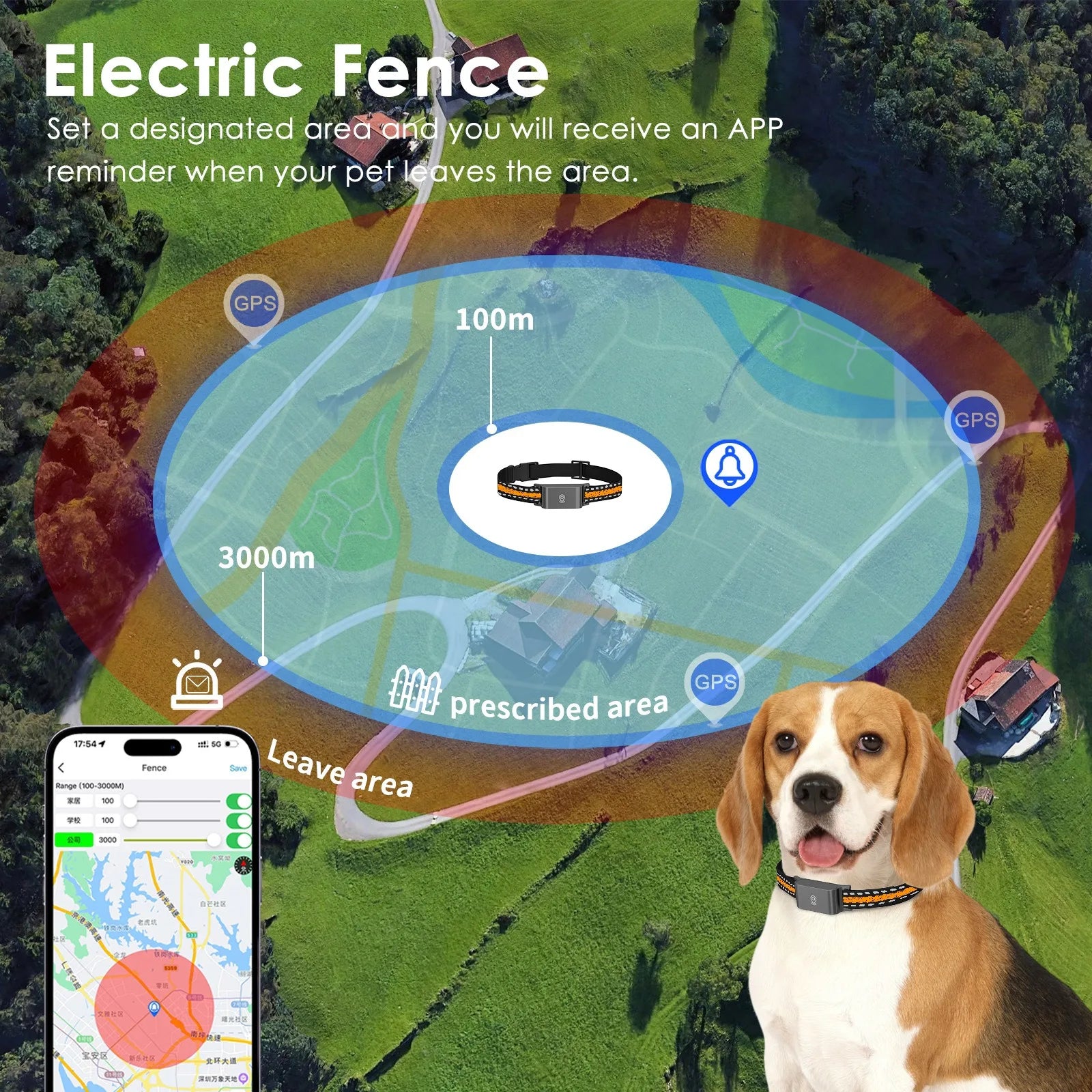 Advanced 4G GPS Pet Tracking Collar - Real-Time Location Monitoring - Virtual Boundary Technology - Premium Anti-Loss Security System for Dogs - Pet Moda Store