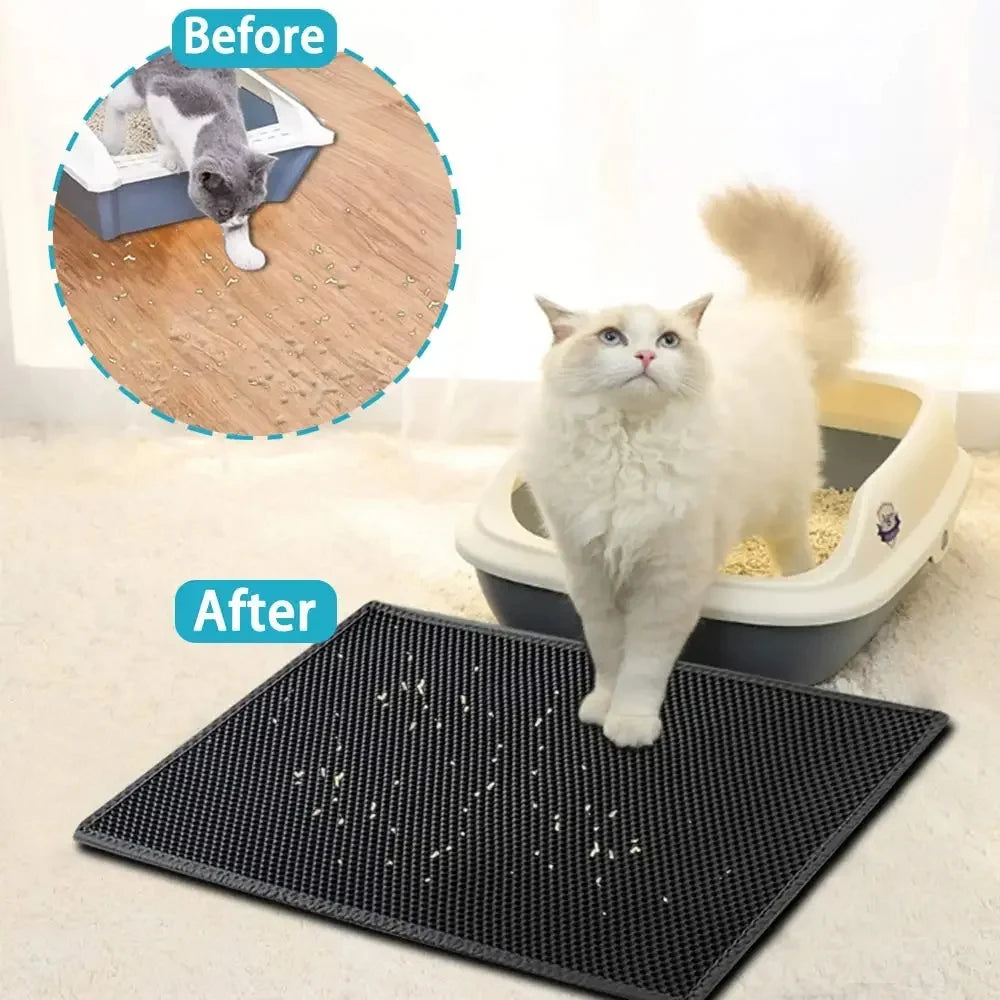 TrapGuard™ Premium Double-Layer Litter Mat | EVA Large-Hole Filtering System | Anti-Slip Sandbox Technology | Advanced Cat Litter Containment - Pet Moda Store