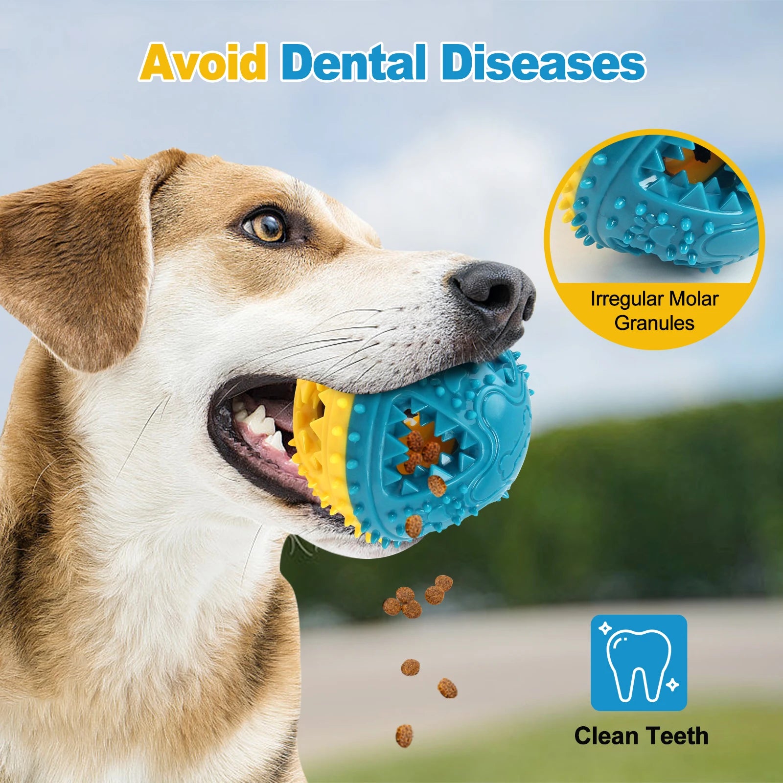 DentalTone™ Interactive Training Ball | Premium Teeth Cleaning Chew Toy | Food Dispensing System with Sound | Durable Anti-Bite Design for Dogs - Pet Moda Store
