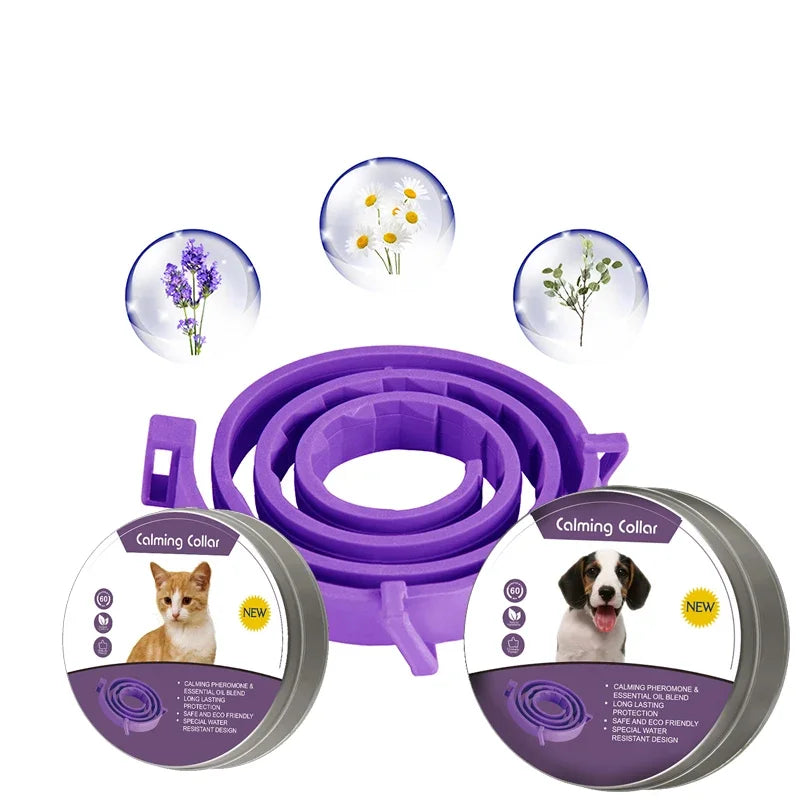 SerenityCare™ Pheromone-Infused Calming Collar | Natural Anxiety Relief for Cats & Dogs | Long-Lasting Stress Reduction | Adjustable Comfort Design - Pet Moda Store