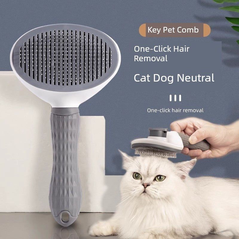 GroomMaster™ Premium Feline Detangling System | Self-Cleaning Needle Comb Technology | Advanced Knot Removal & Shedding Control | Professional Grooming Tool For All Hair Types - Pet Moda Store