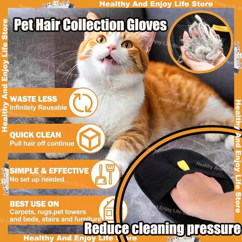 DualTouch™ Pet Grooming System | Double-Sided Hair Collection Gloves | Multi-Function Beauty & Cleaning Tool | Stress-Free Pet Care Solution - Pet Moda Store