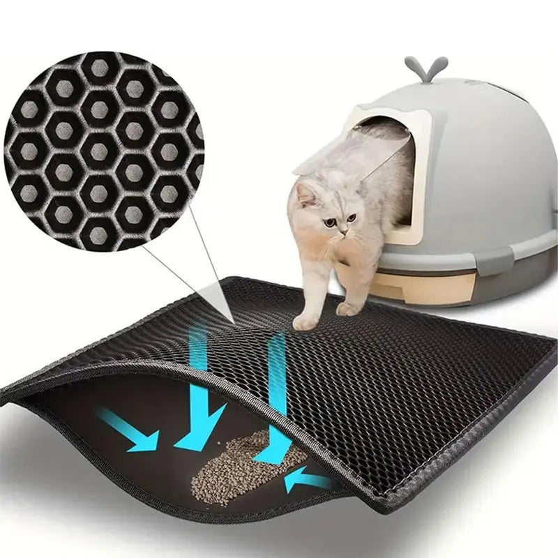 TrapMaster™ Double-Layer Litter Mat | Waterproof Cat Box Solution | Premium Litter Trapping System | Easy-Clean Design - Pet Moda Store