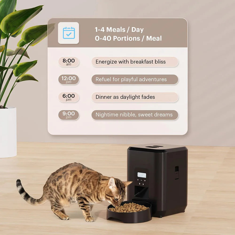Precision Timed Pet Feeding System - Smart Portion Control Technology - Slow-Feed Design for Healthier Digestion - Premium Automated Food Dispenser for Cats & Dogs - Pet Moda Store