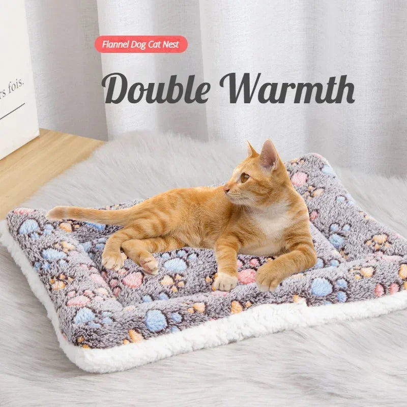 DualComfort™ Reversible Plush Pet Mat | Premium Double-Sided Sleeping Pad | Warm Cushioned Design | For Cats & Small Dogs - Pet Moda Store