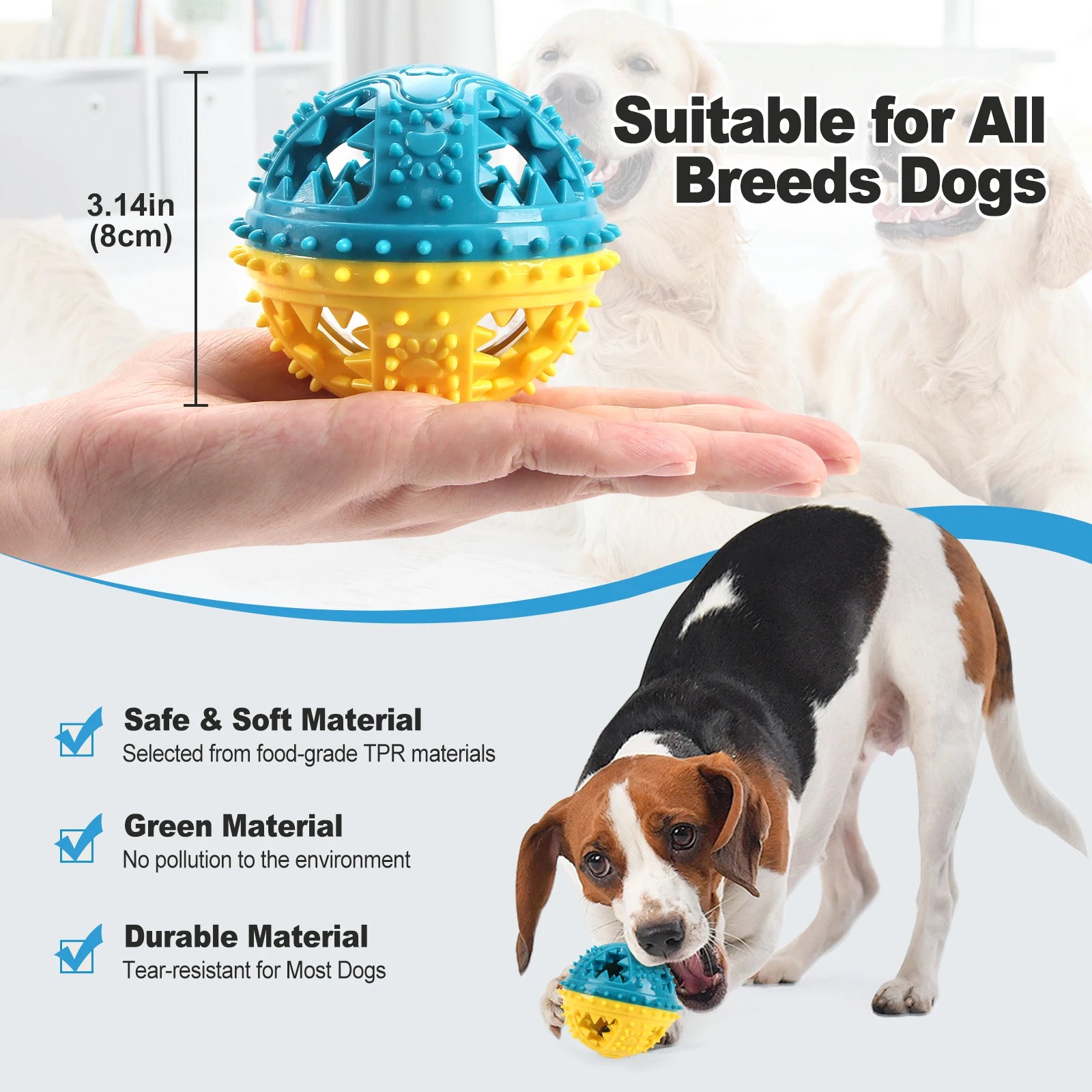 DentalTone™ Interactive Training Ball | Premium Teeth Cleaning Chew Toy | Food Dispensing System with Sound | Durable Anti-Bite Design for Dogs - Pet Moda Store