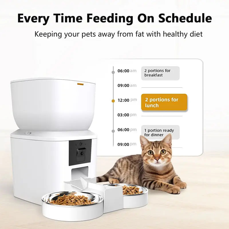 Premium Smart Pet Feeder with Full HD 1080p Camera - Remote Control, Voice Recording and Automatic Dispensing for Cats and Dogs - Pet Moda Store