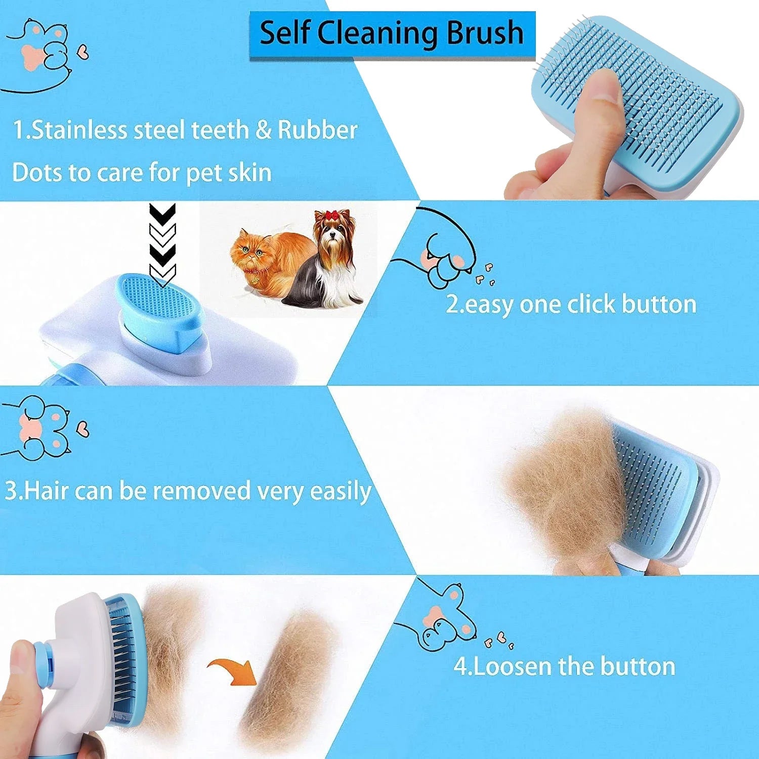 FurMaster™ Professional Deshedding Tool | Long-Hair Pet Grooming System | Dual-Purpose Bath & Dry Brush | For Cats & Dogs - Pet Moda Store