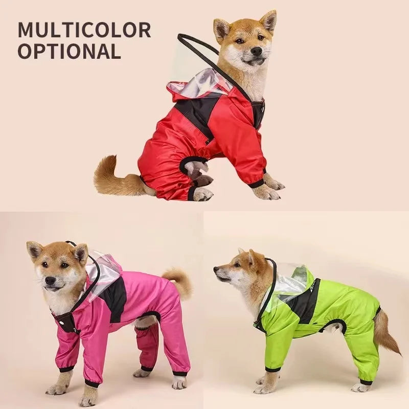 FacePro™ Designer Canine Rainsuit | Full-Body Waterproof Protection | Premium Water-Resistant Technology | Stylish Dog Face Design - Pet Moda Store