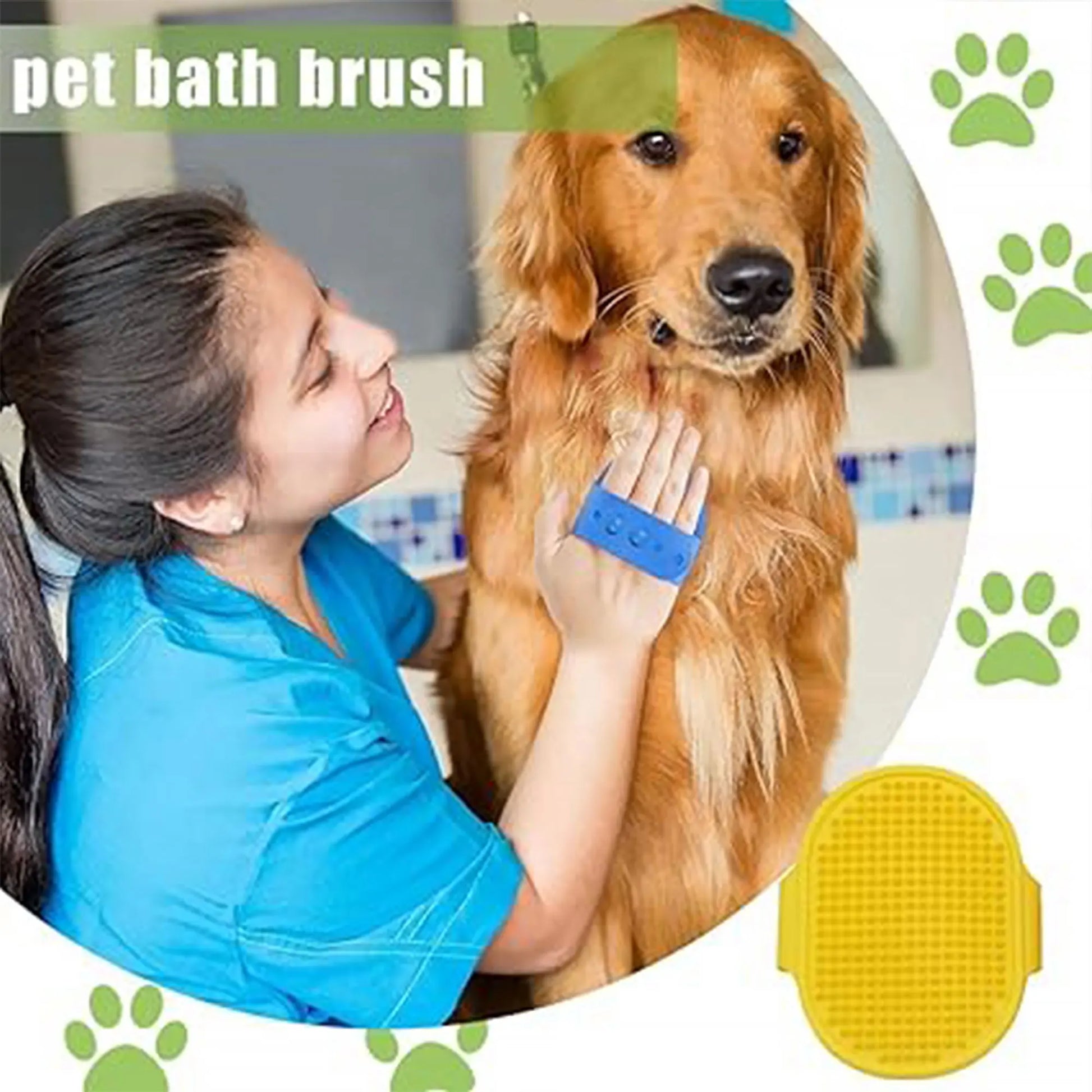 FlexiGroom™ Adjustable Bath & Massage Brush | Premium Rubber Grooming Technology | Ergonomic Handle Design | For All Coat Types & Pets - Pet Moda Store